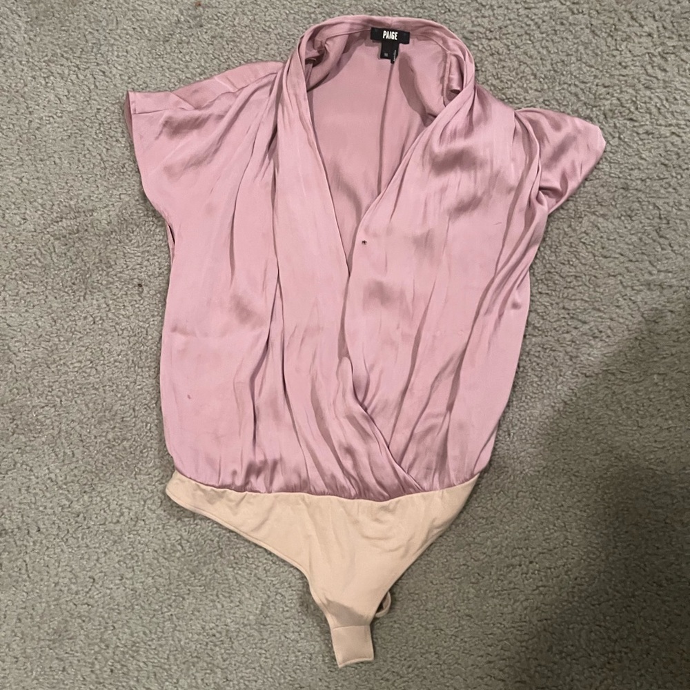 Paige Dijon bodysuit. Color is pink. Worn only once. In good condition.
